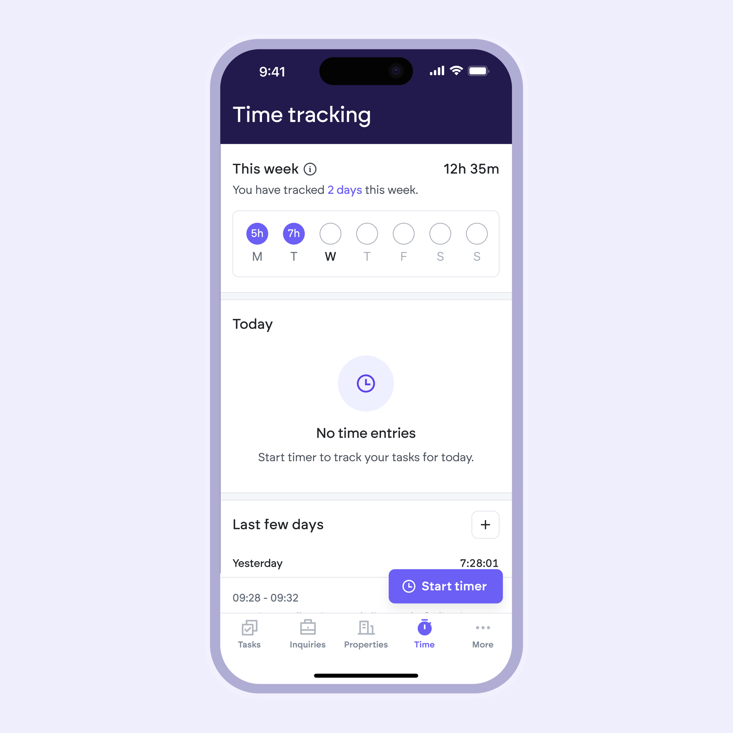 Time tracking — after